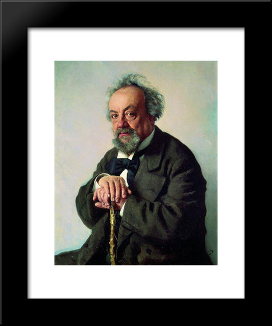 Portrait Of The Author Alexey Pisemsky 20x24 Black Modern Wood Framed Art Print Poster by Repin, Ilya