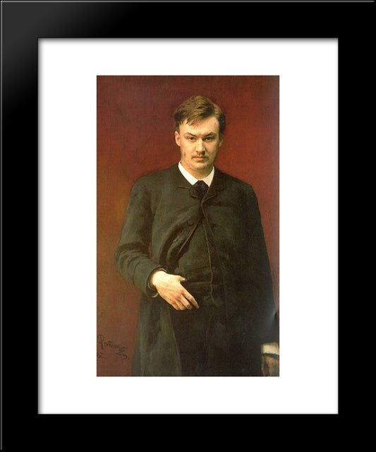 Portrait Of The Composer Alexander Glazunov 20x24 Black Modern Wood Framed Art Print Poster by Repin, Ilya