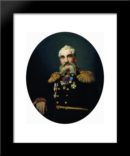 Portrait Of The Military 20x24 Black Modern Wood Framed Art Print Poster by Repin, Ilya