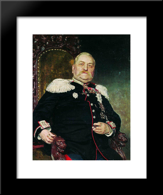 Portrait Of The Military Engineer Andrey Delvig 20x24 Black Modern Wood Framed Art Print Poster by Repin, Ilya