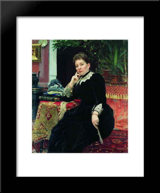 Portrait Of The Philanthropist Olga Sergeyevna Aleksandrova-Heinz 20x24 Black Modern Wood Framed Art Print Poster by Repin, Ilya