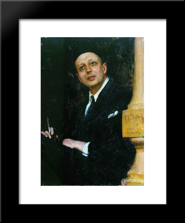 Portrait Of The Poet Voinov 20x24 Black Modern Wood Framed Art Print Poster by Repin, Ilya