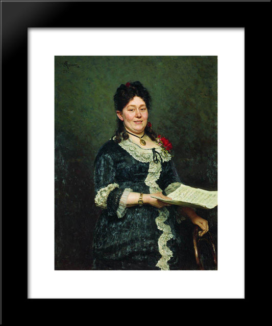 Portrait Of The Singer Alexandra Molas 20x24 Black Modern Wood Framed Art Print Poster by Repin, Ilya