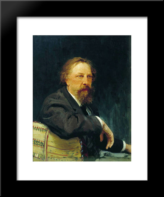 Portrait Of The Writer Aleksey Konstantinovich Tolstoy 20x24 Black Modern Wood Framed Art Print Poster by Repin, Ilya