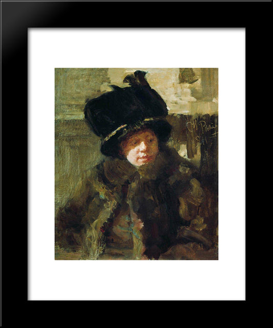 Portrait Of The Writer N.B. Nordman-Severova, The Artist'S Wife 20x24 Black Modern Wood Framed Art Print Poster by Repin, Ilya