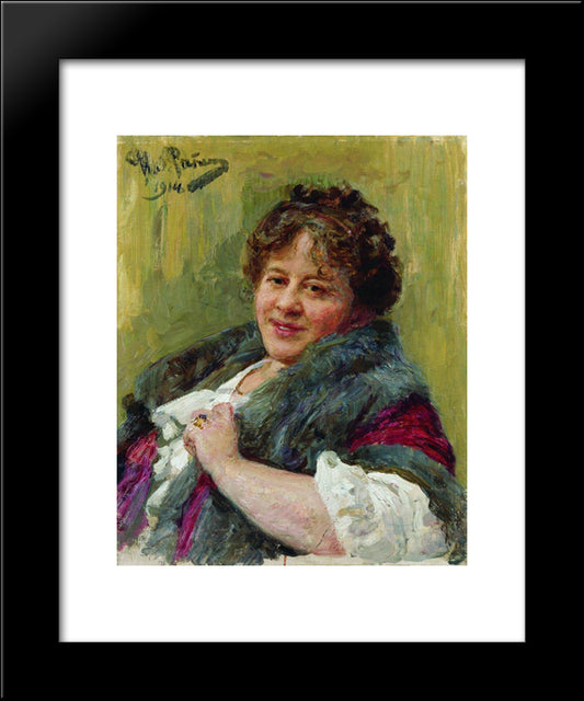 Portrait Of The Writer T.L. Shchepkina-Kupernik 20x24 Black Modern Wood Framed Art Print Poster by Repin, Ilya