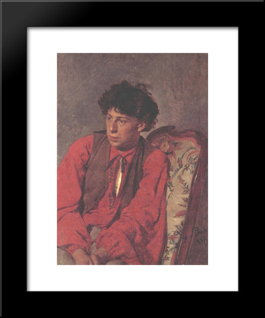 Portrait Of V. E. Repin, The Artist'S Brother 20x24 Black Modern Wood Framed Art Print Poster by Repin, Ilya