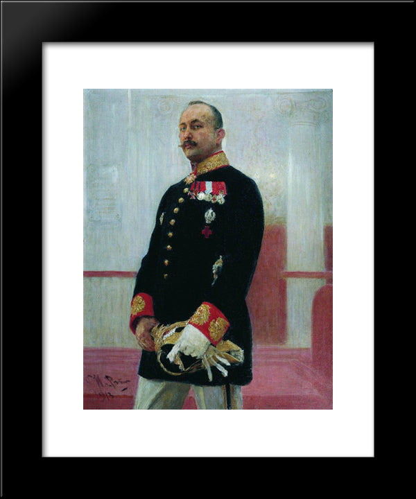 Portrait Of V. Gudovich 20x24 Black Modern Wood Framed Art Print Poster by Repin, Ilya