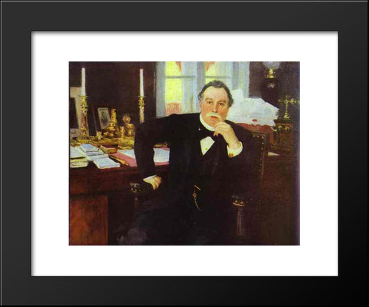 Portrait Of V. K. Pleve 20x24 Black Modern Wood Framed Art Print Poster by Repin, Ilya