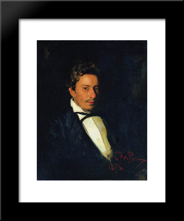 Portrait Of V. Repin, Musician, Brother Of The Artist 20x24 Black Modern Wood Framed Art Print Poster by Repin, Ilya