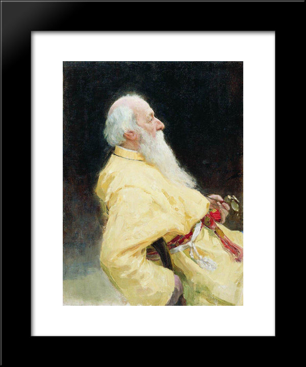 Portrait Of V. Stasov 20x24 Black Modern Wood Framed Art Print Poster by Repin, Ilya