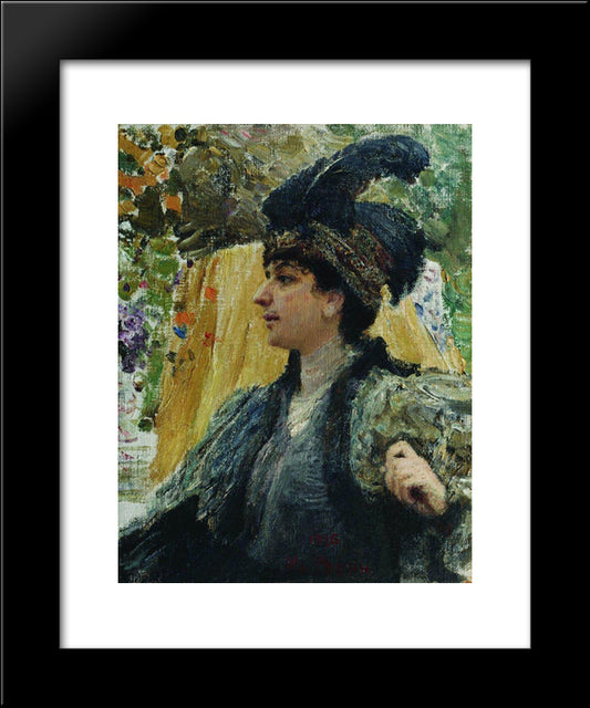 Portrait Of V. V. Verevkina 20x24 Black Modern Wood Framed Art Print Poster by Repin, Ilya