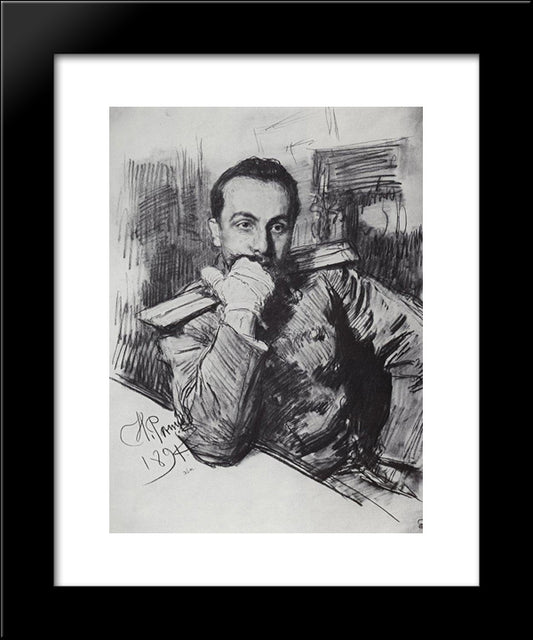 Portrait Of V.A. Zhirkevich 20x24 Black Modern Wood Framed Art Print Poster by Repin, Ilya