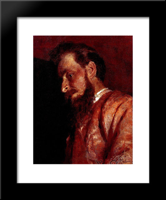 Portrait Of V.K. Menk 20x24 Black Modern Wood Framed Art Print Poster by Repin, Ilya