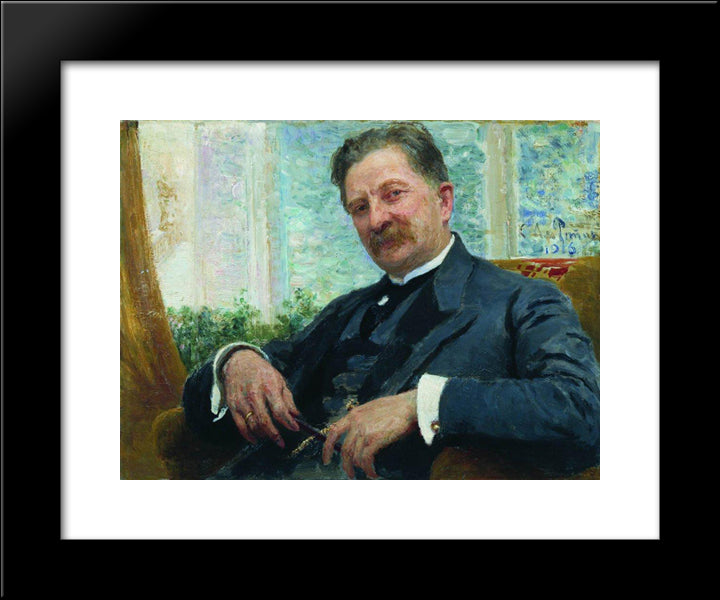 Portrait Of Vengerov 20x24 Black Modern Wood Framed Art Print Poster by Repin, Ilya