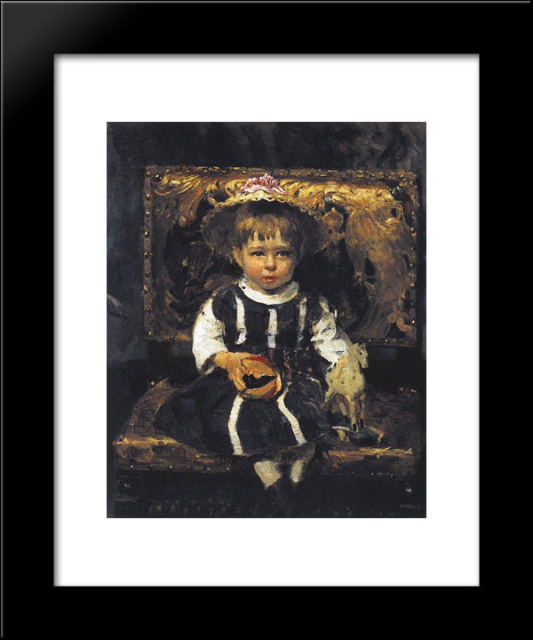 Portrait Of Vera Repina 20x24 Black Modern Wood Framed Art Print Poster by Repin, Ilya