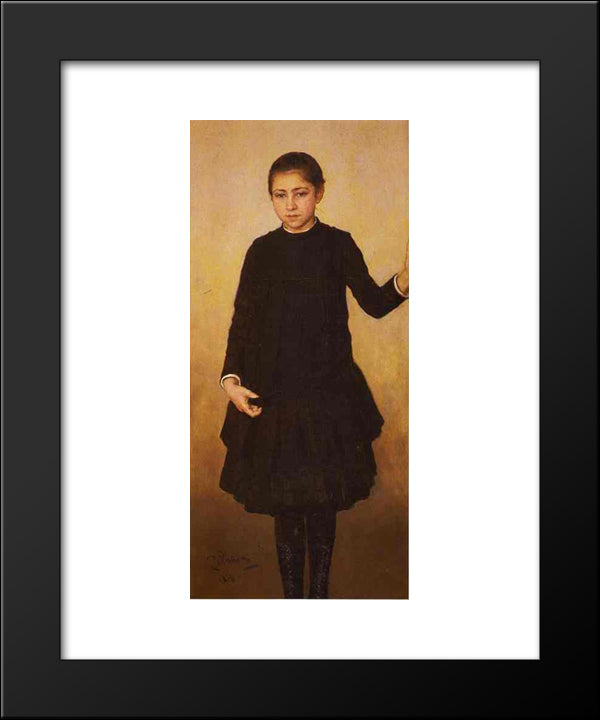 Portrait Of Vera Repinahe, The Artist'S Daughter 20x24 Black Modern Wood Framed Art Print Poster by Repin, Ilya