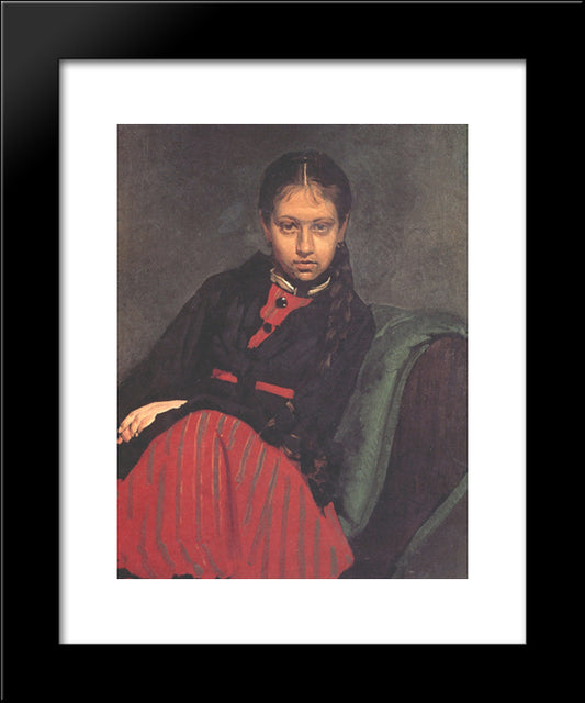 Portrait Of Vera Shevtsova 20x24 Black Modern Wood Framed Art Print Poster by Repin, Ilya