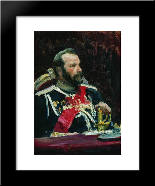 Portrait Of War Minister, Infantry General And Member Of State Council State Aleksei Nikolayevich Kuropatkin 20x24 Black Modern Wood Framed Art Print Poster by Repin, Ilya