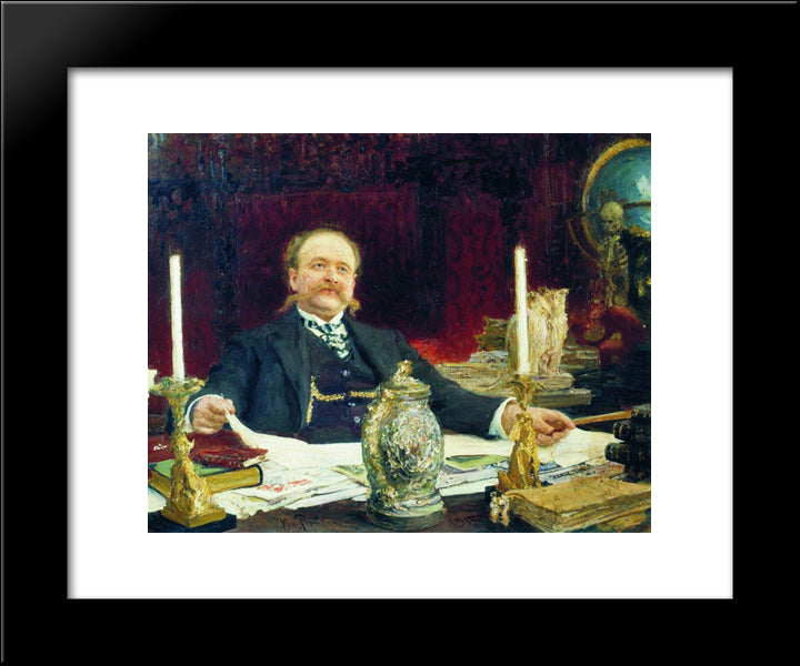 Portrait Of Wilhelm Von Bitner 20x24 Black Modern Wood Framed Art Print Poster by Repin, Ilya