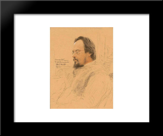 Portrait Of Writer Yevgeny Nikolayevich Chirikov 20x24 Black Modern Wood Framed Art Print Poster by Repin, Ilya