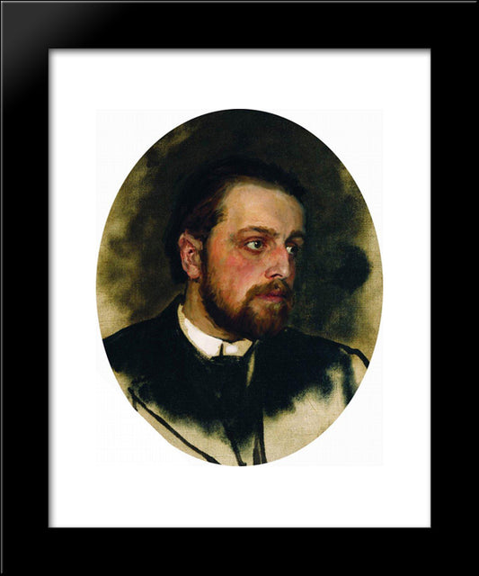 Portrait Of Writer Vladimir Grigorievich Chertkov 20x24 Black Modern Wood Framed Art Print Poster by Repin, Ilya