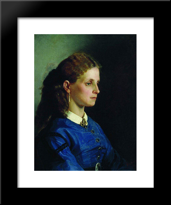 Portrait Of Yanitskaya 20x24 Black Modern Wood Framed Art Print Poster by Repin, Ilya