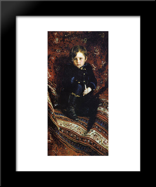 Portrait Of Yuriy Repin, The Artist'S Son 20x24 Black Modern Wood Framed Art Print Poster by Repin, Ilya