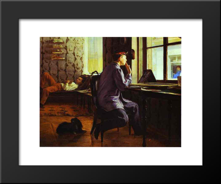 Preparation For The Examination 20x24 Black Modern Wood Framed Art Print Poster by Repin, Ilya