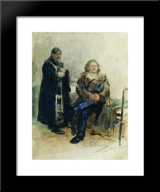 Refusal Of Confession 20x24 Black Modern Wood Framed Art Print Poster by Repin, Ilya