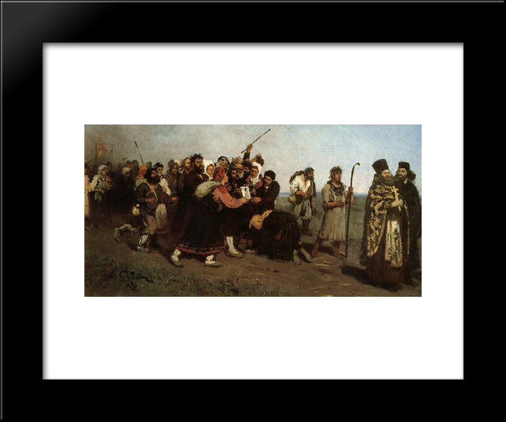 Religious Procession 20x24 Black Modern Wood Framed Art Print Poster by Repin, Ilya