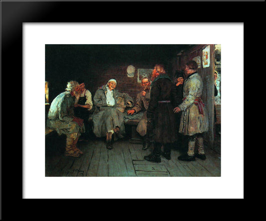 Returning From The War 20x24 Black Modern Wood Framed Art Print Poster by Repin, Ilya