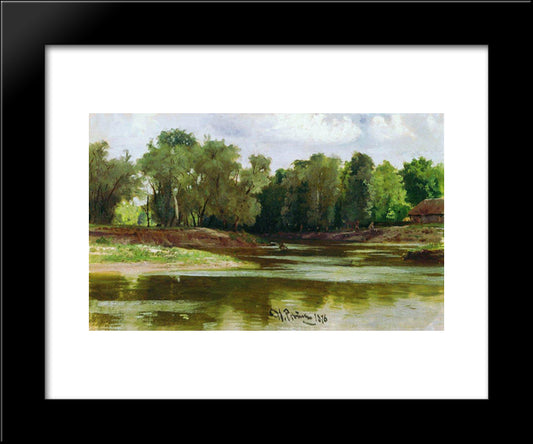 River Bank 20x24 Black Modern Wood Framed Art Print Poster by Repin, Ilya