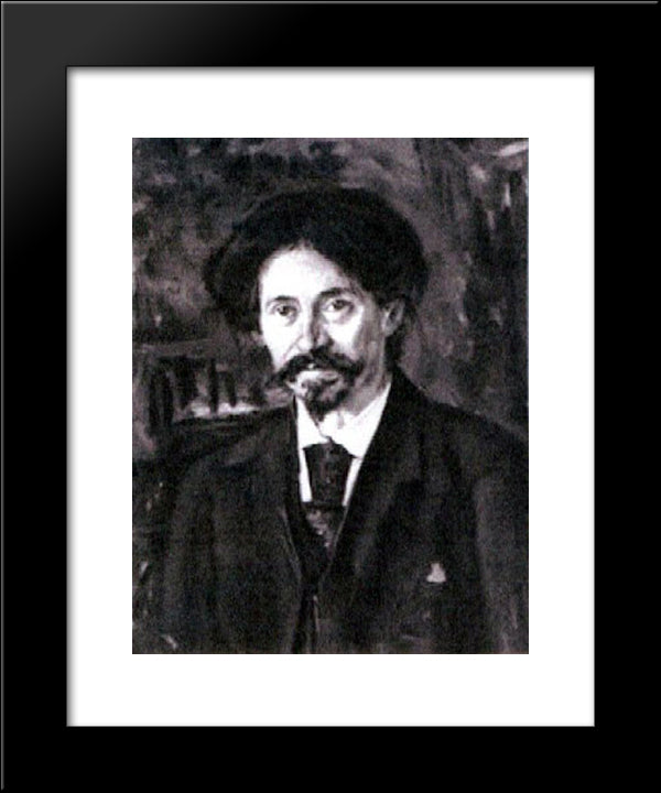 Self-Portrait 20x24 Black Modern Wood Framed Art Print Poster by Repin, Ilya