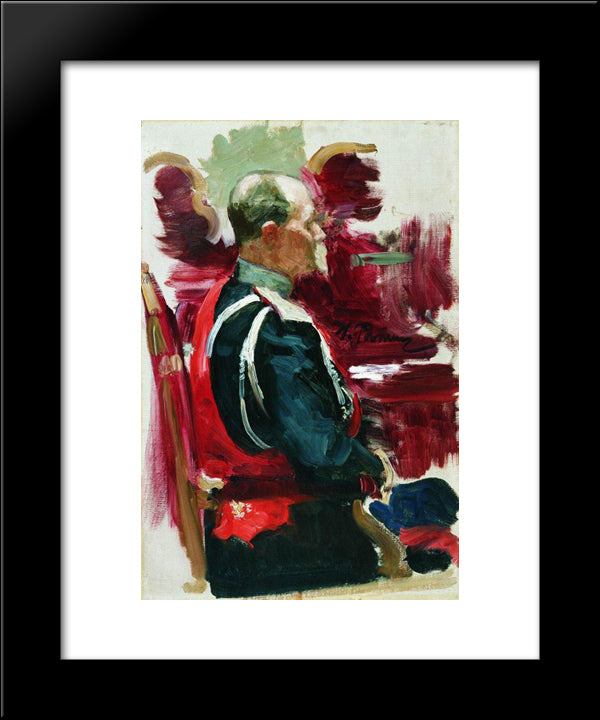 Sketch For The Painting Ceremonial Meeting Of The State Council On May 7, 1901 20x24 Black Modern Wood Framed Art Print Poster by Repin, Ilya