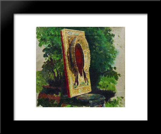 Sketch With The Icon Of Saviour 20x24 Black Modern Wood Framed Art Print Poster by Repin, Ilya