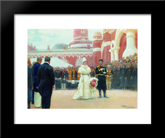 Speech Of His Imperial Majesty On May 18, 1896 20x24 Black Modern Wood Framed Art Print Poster by Repin, Ilya