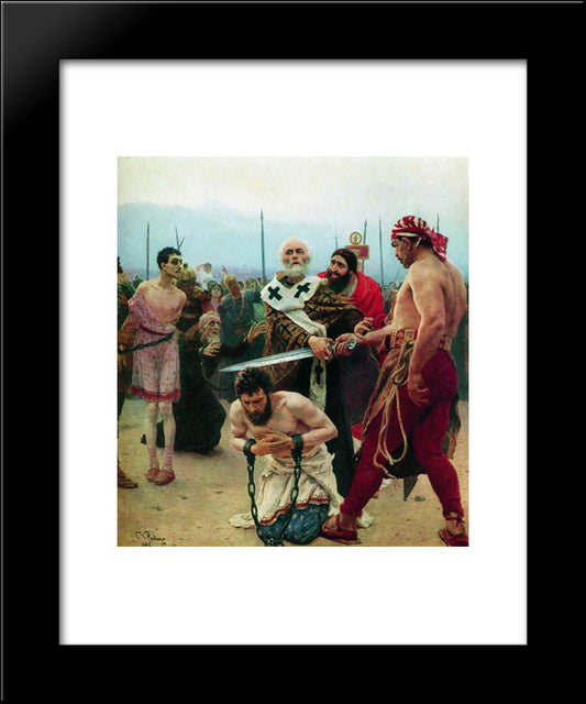 St. Nicholas Saves Three Innocents From Death 20x24 Black Modern Wood Framed Art Print Poster by Repin, Ilya