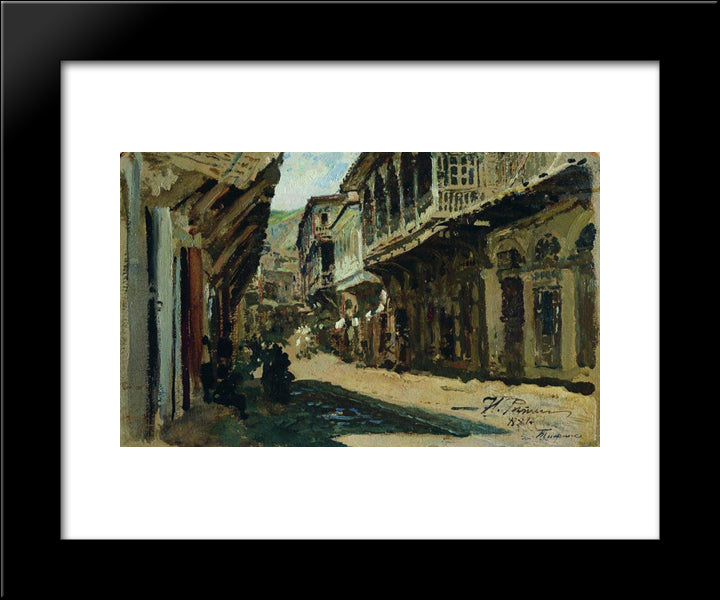 Street In Tiflis 20x24 Black Modern Wood Framed Art Print Poster by Repin, Ilya