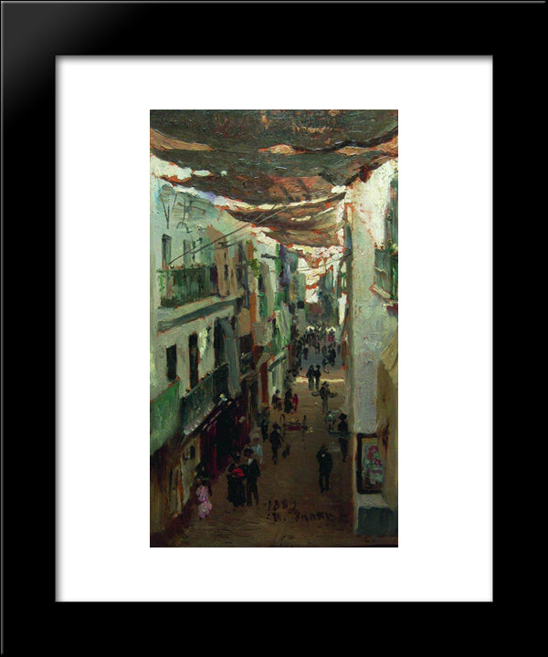 Street Of The Snakes In Seville 20x24 Black Modern Wood Framed Art Print Poster by Repin, Ilya