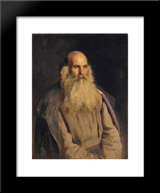 Study Of An Old-Man 20x24 Black Modern Wood Framed Art Print Poster by Repin, Ilya