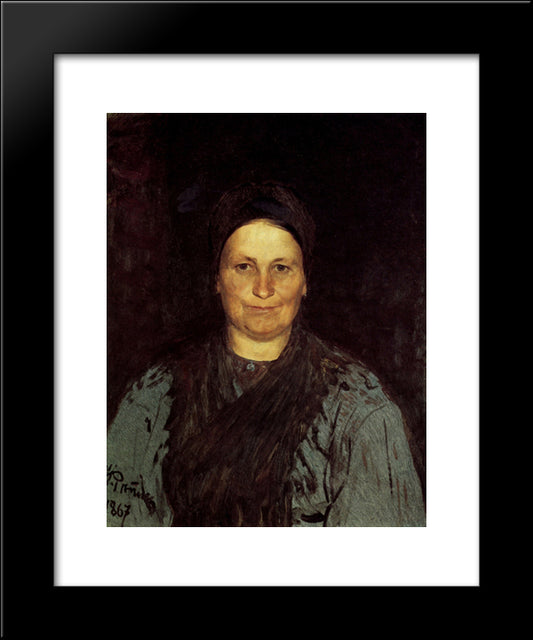 Tatyana Repina, The Artist'S Mother 20x24 Black Modern Wood Framed Art Print Poster by Repin, Ilya