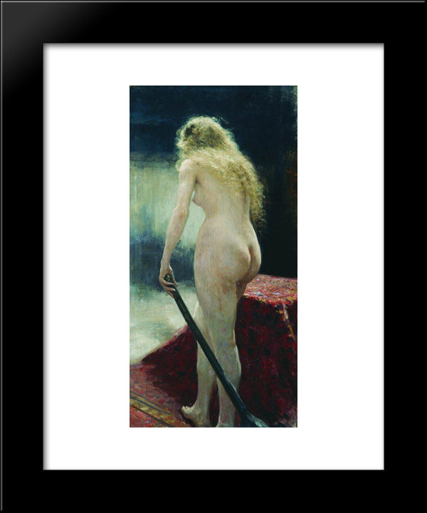 The Model 20x24 Black Modern Wood Framed Art Print Poster by Repin, Ilya