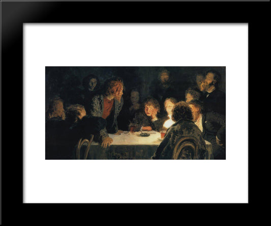 The Revolutionary Meeting 20x24 Black Modern Wood Framed Art Print Poster by Repin, Ilya