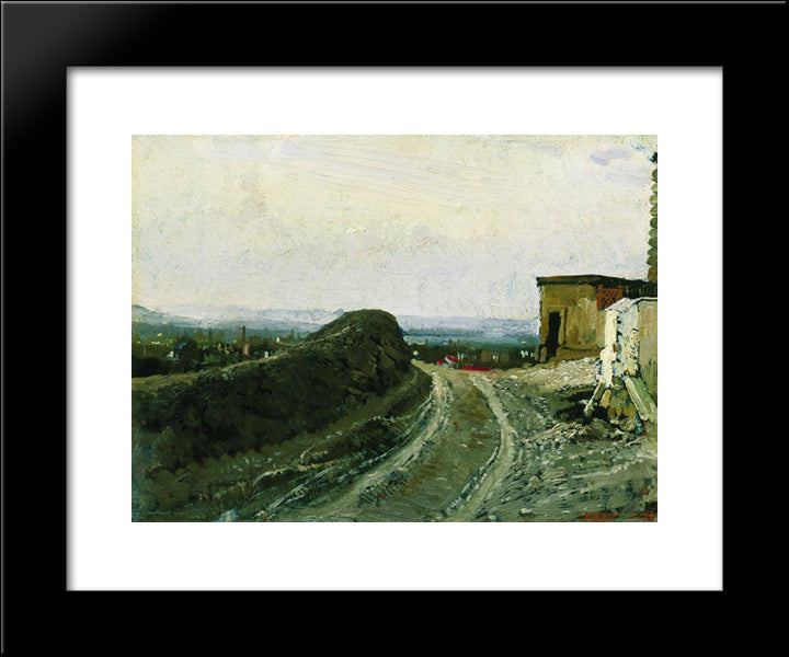 The Road From Montmartre In Paris 20x24 Black Modern Wood Framed Art Print Poster by Repin, Ilya