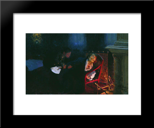 The Self Immolation Of Gogol 20x24 Black Modern Wood Framed Art Print Poster by Repin, Ilya