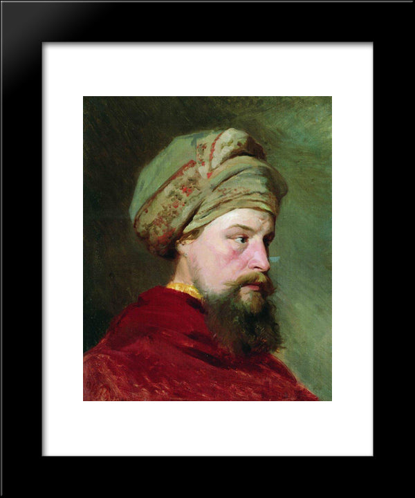 The Sitter'S Head. The Second Half Of The Xix Century 20x24 Black Modern Wood Framed Art Print Poster by Repin, Ilya