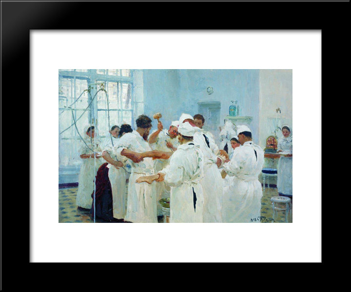 The Surgeon E. Pavlov In The Operating Theater 20x24 Black Modern Wood Framed Art Print Poster by Repin, Ilya