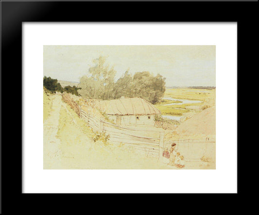 The Village Of Mokhnachi Near Chuguyev 20x24 Black Modern Wood Framed Art Print Poster by Repin, Ilya