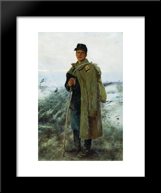 To His Homeland. The Hero Of The Last War 20x24 Black Modern Wood Framed Art Print Poster by Repin, Ilya